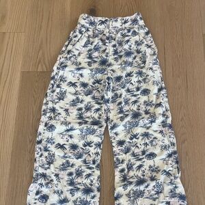 NWOT Abercrombie Wide Leg Tropical Linen Pants